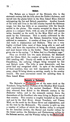 Kakazai, Mamund and Tarkalani Pashtuns in "Pathans - Handbook for the Indian Army" - by Richard Thomas Incledon Ridgway (Originally Published in 1918)