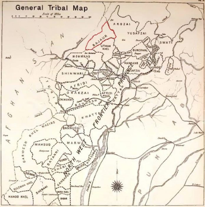 Maps - General Tribal Map - From the Black Mountain to Waziristan - by Colonel H. C. Wylly - Published in 1912