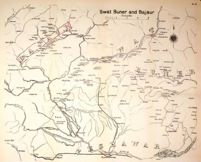 Maps - Swat Buner and Bajaur - From the Black Mountain to Waziristan - by Colonel H. C. Wylly - Published in 1912